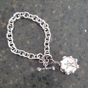 chunky silver star bracelet